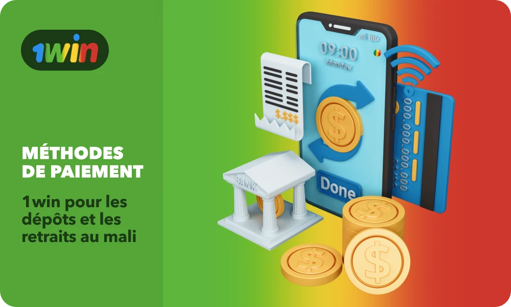 Des méthodes de paiement locales sécurisées sont disponibles pour les dépôts et les retraits sur le site officiel de 1win Mali