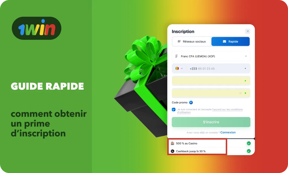 Les joueurs du Mali peuvent facilement obtenir et utiliser des bonus sur 1win
