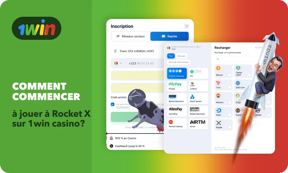 Pour commencer à jouer à Rocket X sur le site officiel, les Maliens doivent s'inscrire et se connecter à un compte