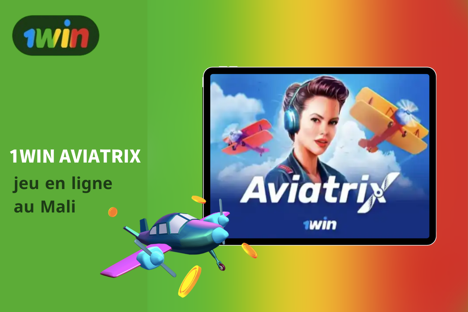 1win Aviatrix est un jeu Crash intéressant disponible pour les joueurs du Mali dans lequel vous pouvez gagner de l'argent réel.